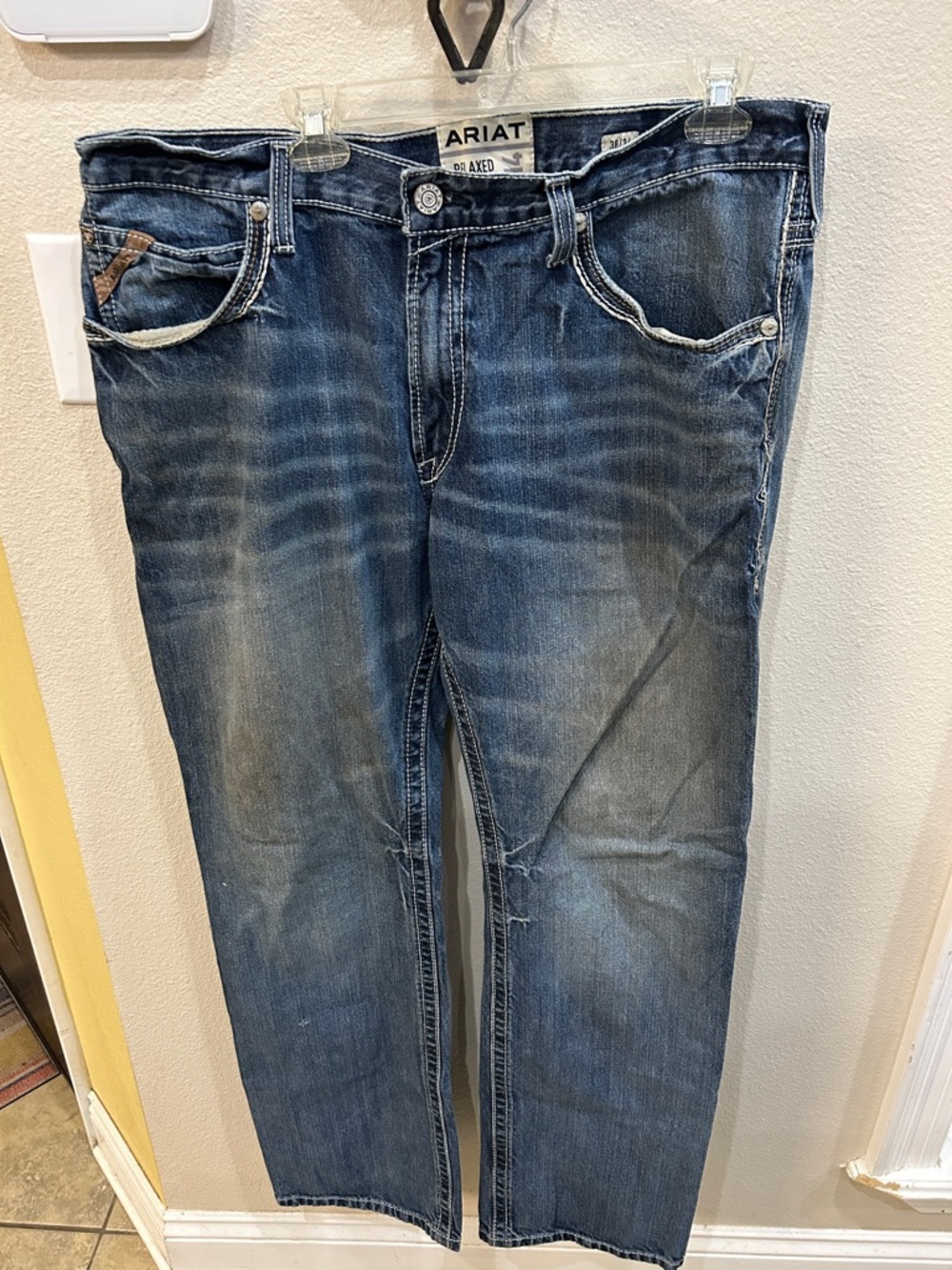 Ariat Men's Blue Relaxed Boot-Cut M4 Jeans 38x34
